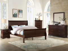 Louis Philip Bedroom Set - Dark Cherry