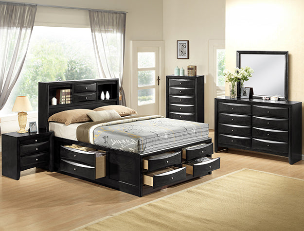 Emily Storage Bedroom Set - Black