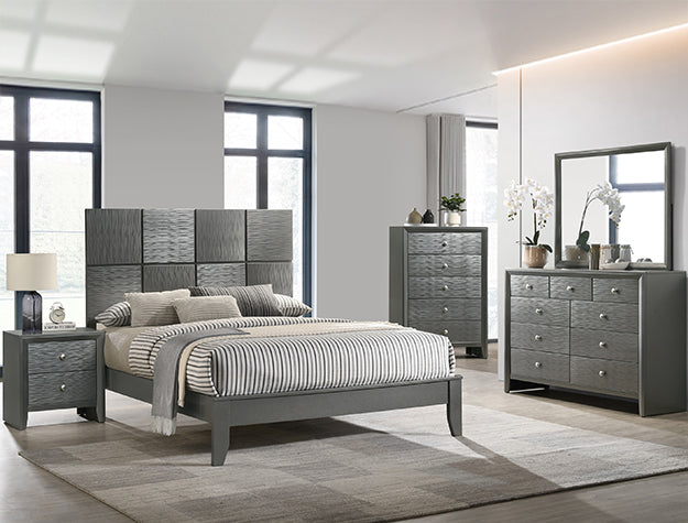 Denker Bedroom Set - Gunmetal