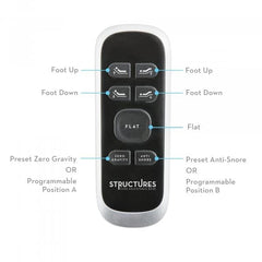 E455 Structures Adjustable Base: Zero Gravity, Anti-Snore, & Flat Presets - Mattress Doctor Lafayette